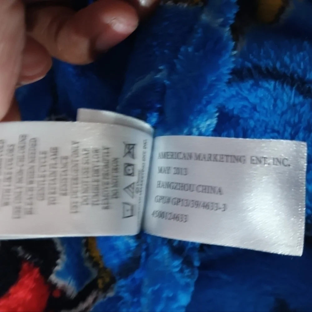 Disney Mickey Mouse Boys Blue Plush Fleece Bathrobe Robe Size 4T Toddler